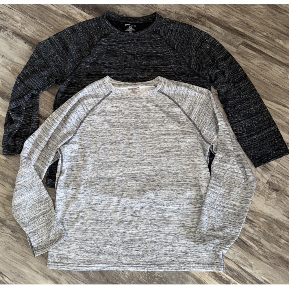 2 SwissTech Shirt Mens XL Long Sleeve Base Layer Pullover 46-48 Heather Gray